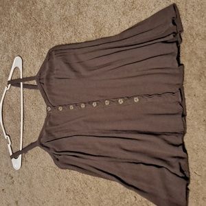 Torrid SEXY Brown Top with Buttons Size 0 Form Fitting
